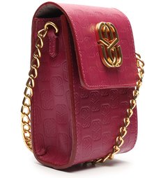 Bolsa Tiracolo Pequena 4GIRLS Emblem Couro Pink