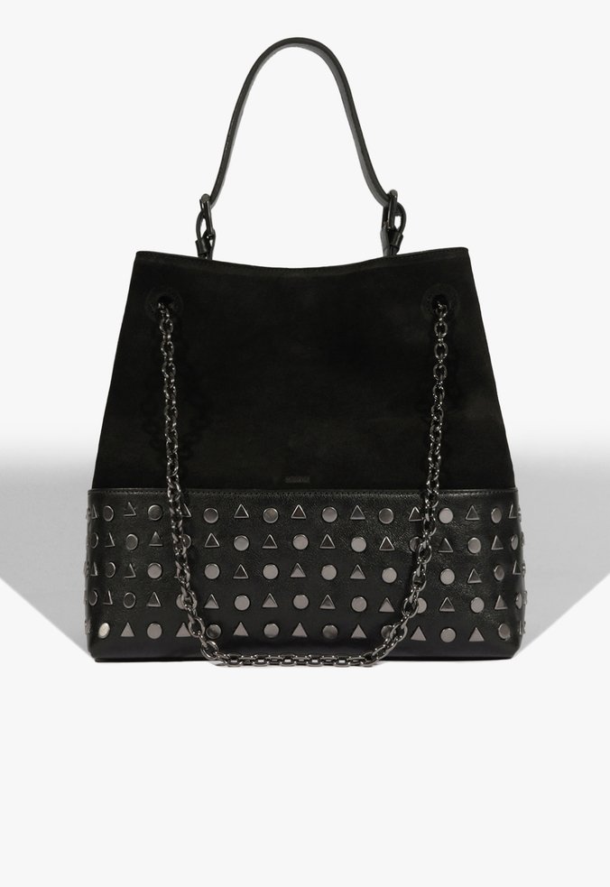 Bolsa Hobo Yana Couro Camurça Preta