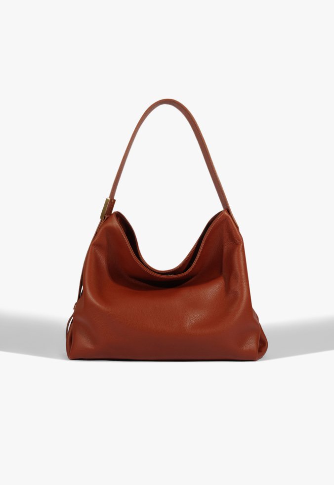 Bolsa Hobo Jane Média Couro Marrom