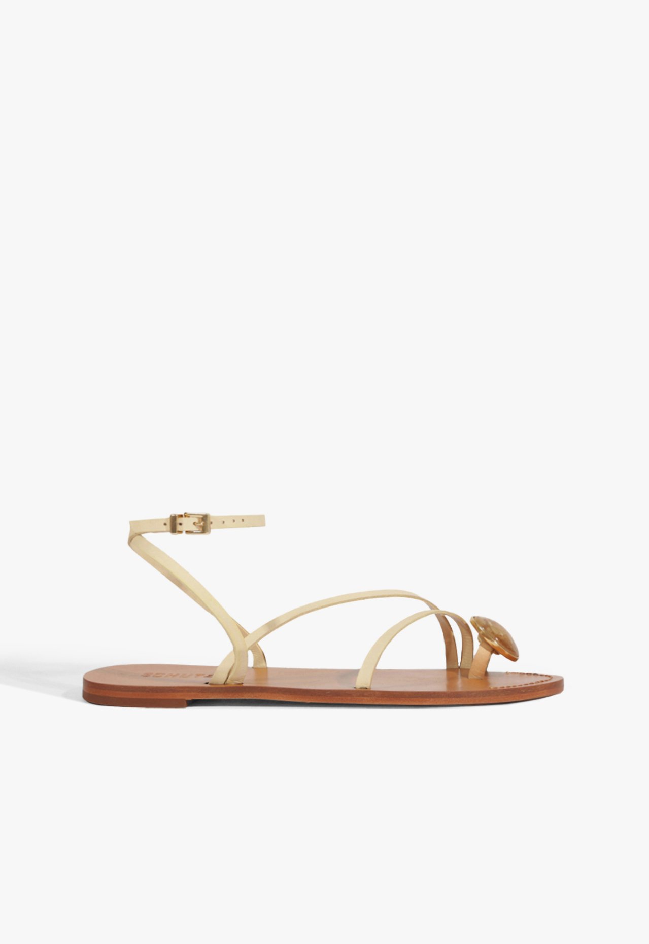 Sandália Rasteira Azure Couro Branca | Schutz