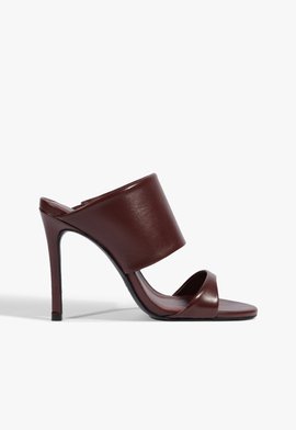 Sandália Mule Lolita Couro Vinho