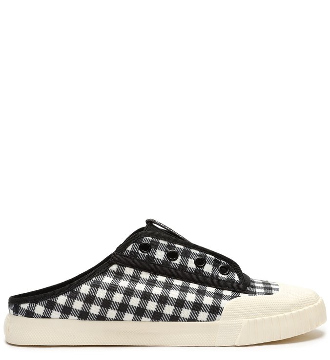 Tênis Mule Smash Vichy Preto e Branco