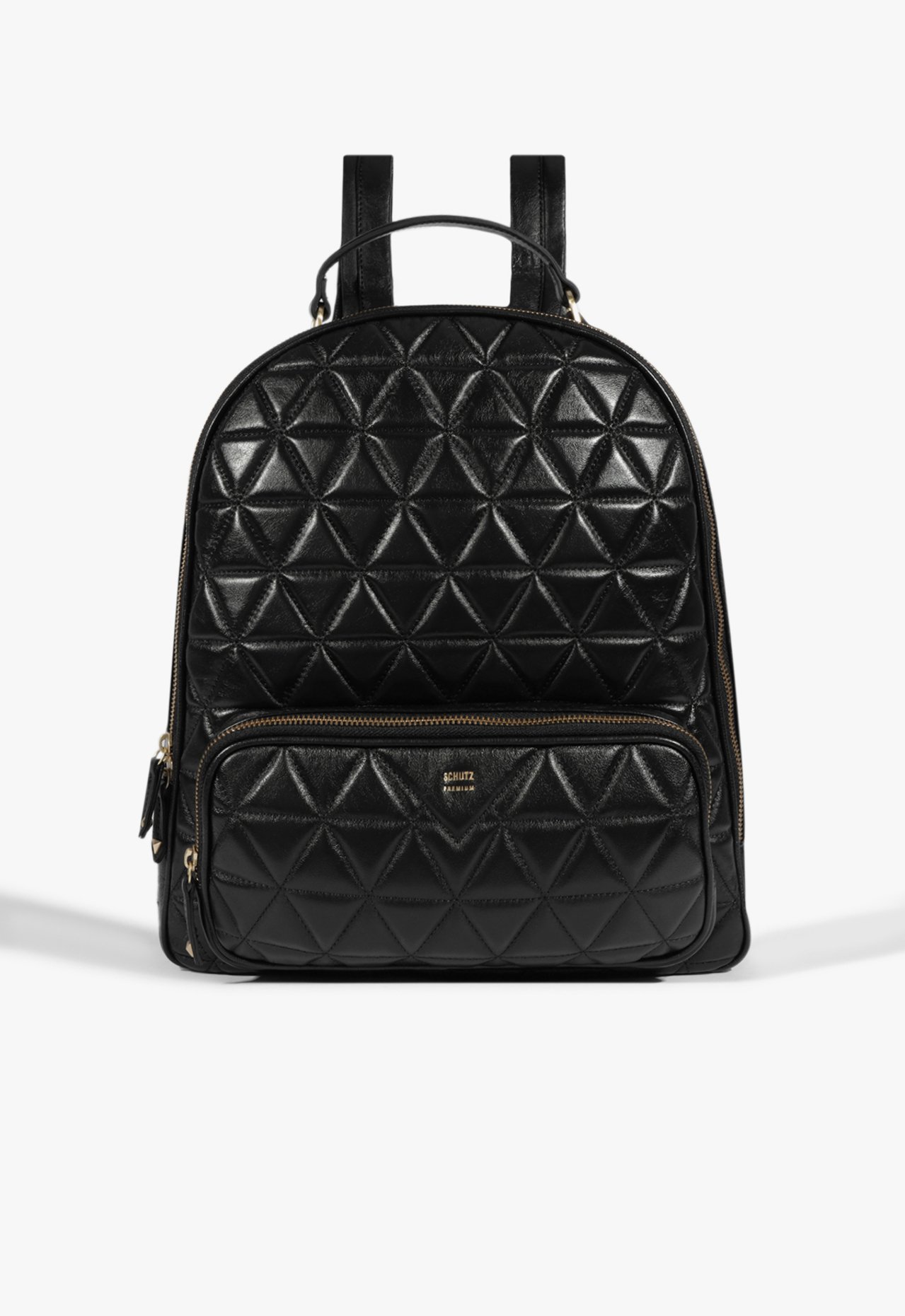 Vista 2 Mochila Couro Matelassê Preta Schutz Preto Schutz Preto