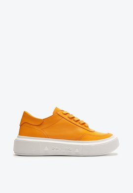 Tênis Flatform Couro Amarelo