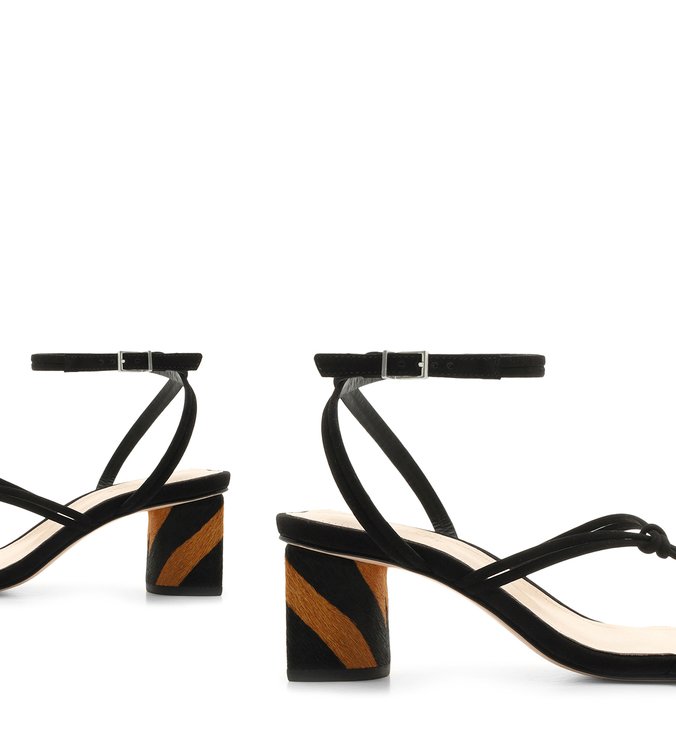 Sandália Block Heel Zebra Strings Black Sandália Block Heel Zebra Strings Black