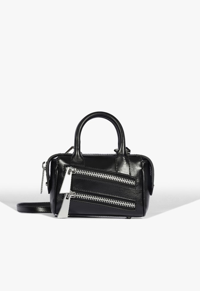 Bolsa Shoulder Bowling Pequena Couro Preta