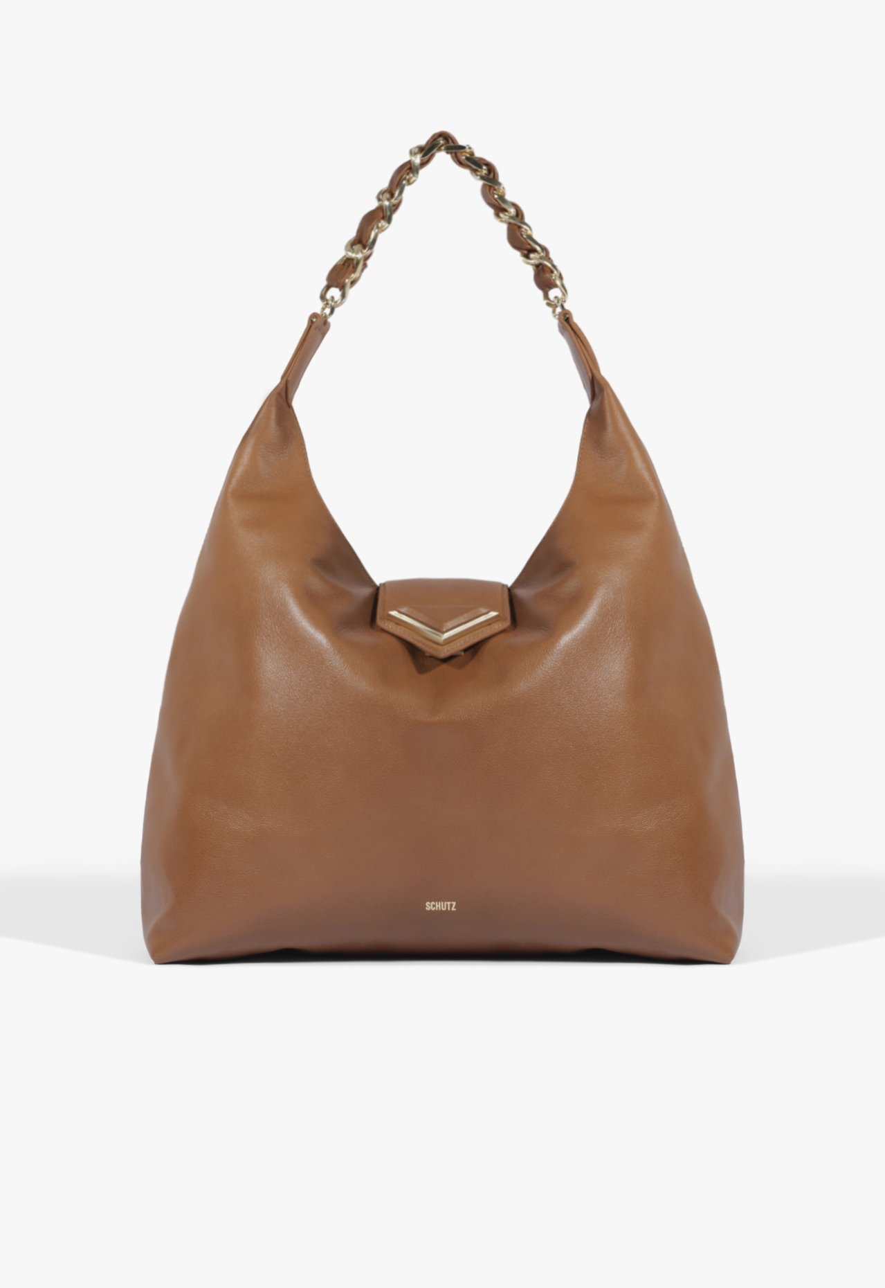 Bolsa Hobo Secrets Grande Couro Marrom Claro | Schutz