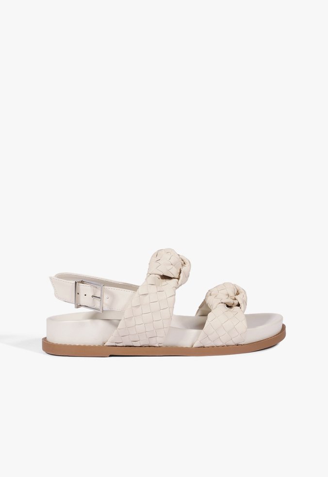 Papete Kareena Knot Sporty Couro Branca