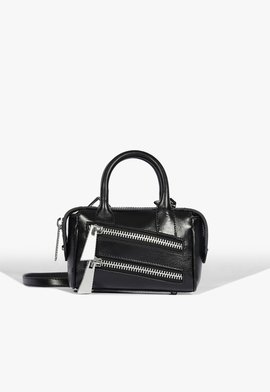 Bolsa Shoulder Bowling Pequena Couro Preta