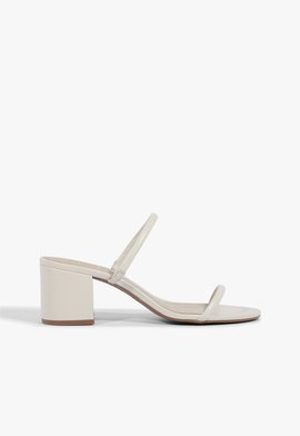 Mule Block Heel Straps Branco