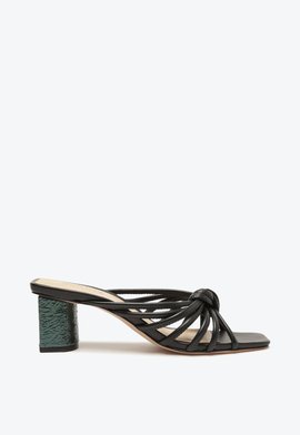 Mule Block Heel Strings Black