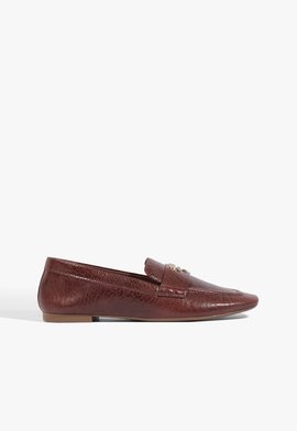 Mocassim Shop Bico Quadrado Couro Marrom