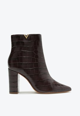 Bota Triangle Salto Bloco Nobuck Marrom