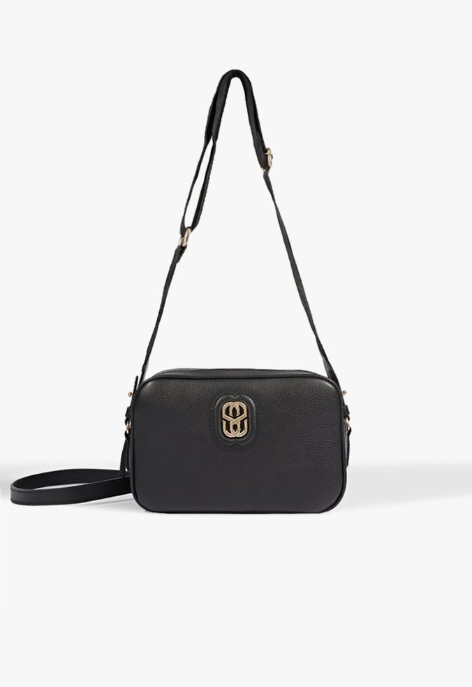 Bolsa Tiracolo Camera Bag Luna Pequena Couro Preta