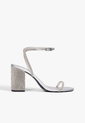 Sandália Salto Médio Color Icon Prata