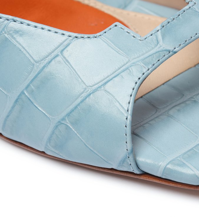 Schutz X Ginger Mule Geometric Croco Blue Schutz X Ginger Mule Geometric Croco Blue