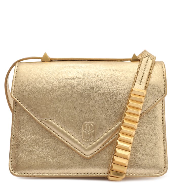 Bolsa Tiracolo Pequena Trinity Dourada