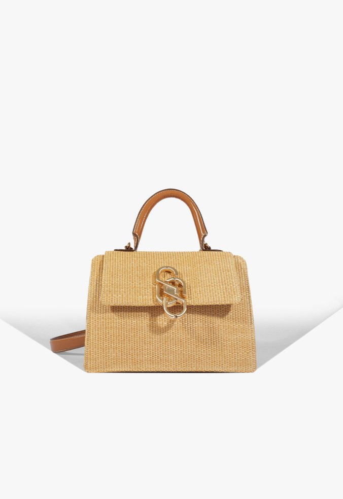 Bolsa Satchel Soul Ráfia Natural Marrom