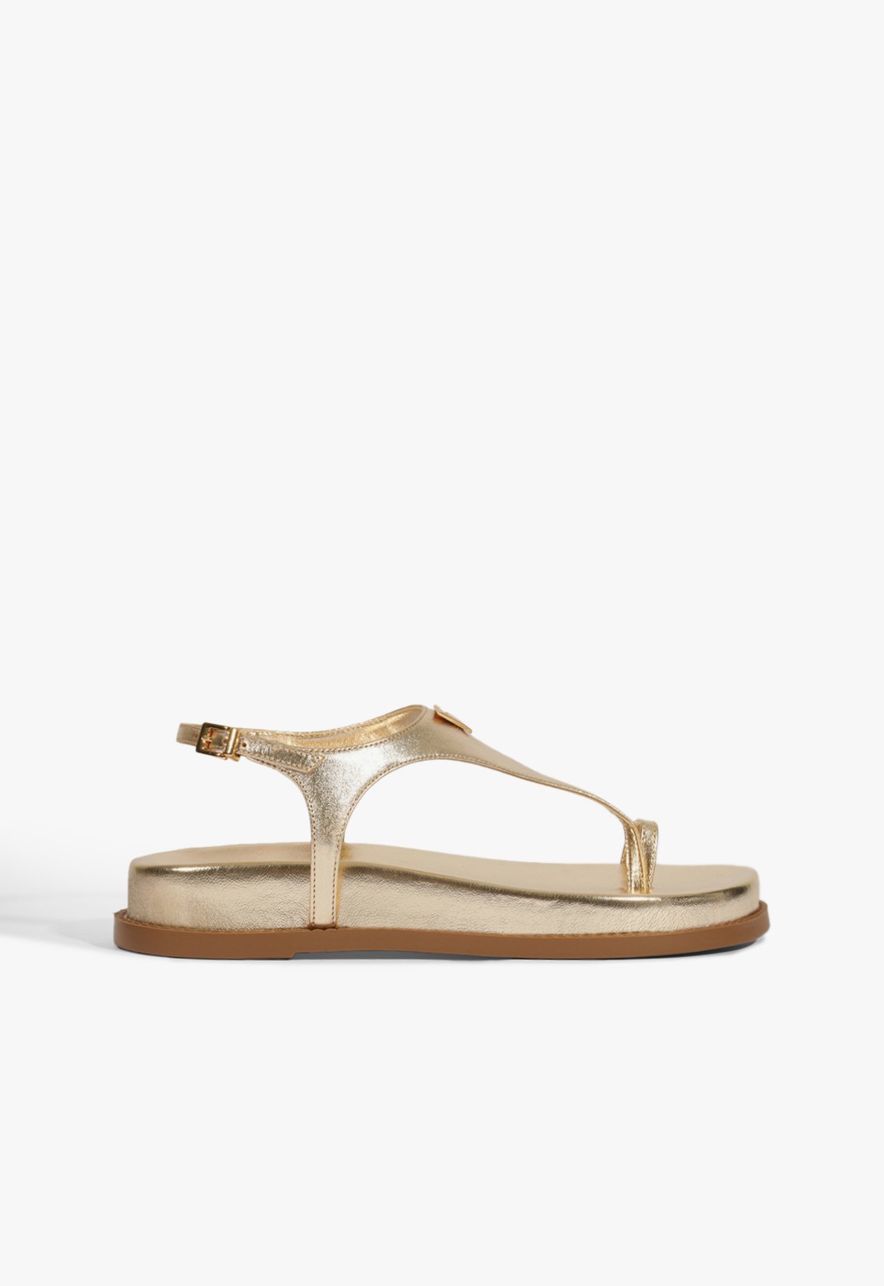 Sandália Papete Couro Dourada | Schutz