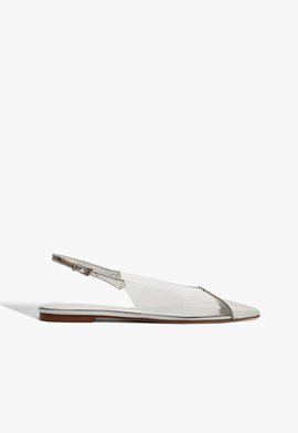 Sapatilha Slingback Vinil Prata