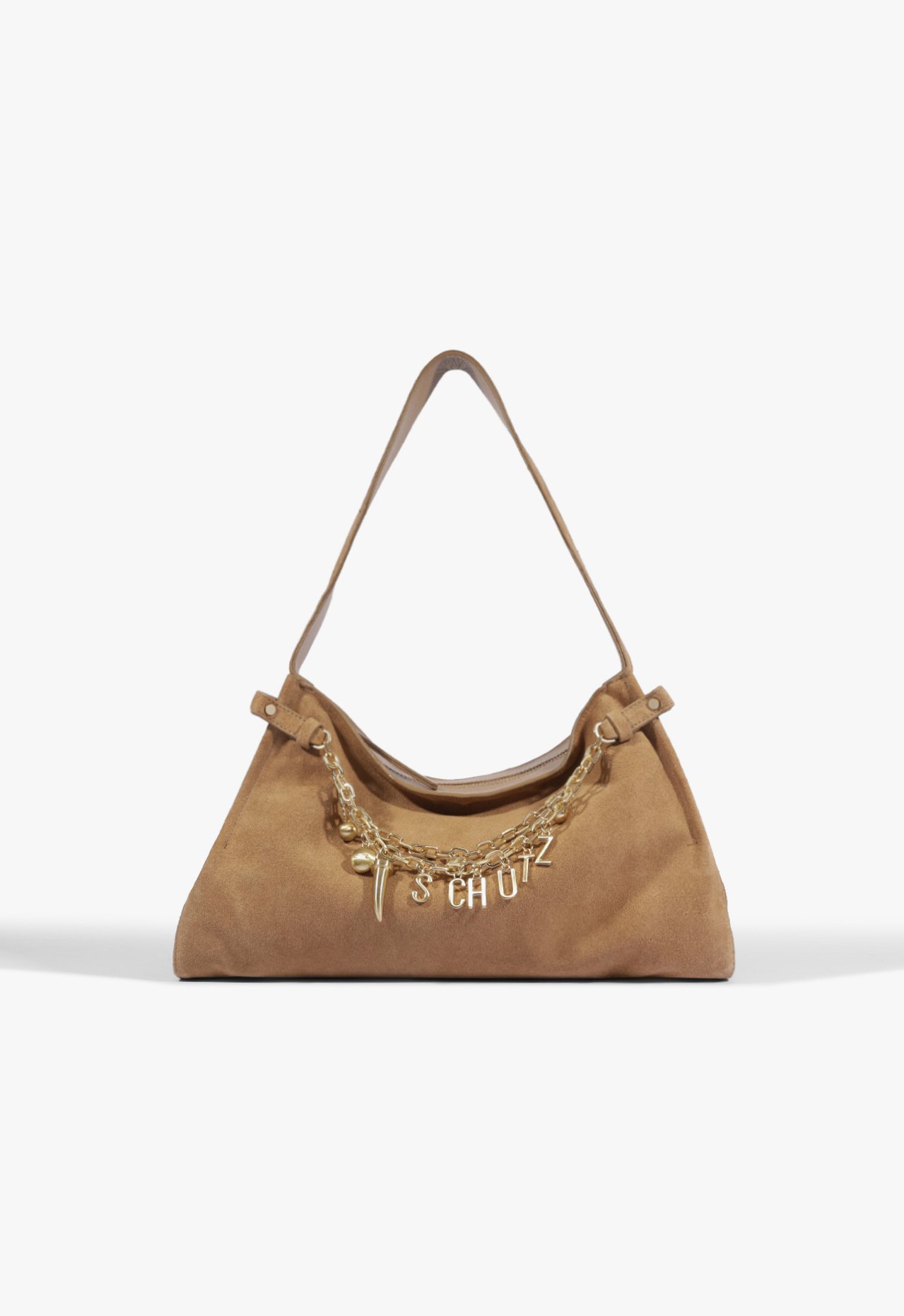 Vista 2 Bolsa Couro Corrente Schutz Schutz BR Nude Schutz BR Nude