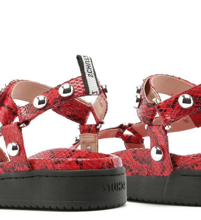 Sporty Sandal Python Studs Red Sporty Sandal Python Studs Red