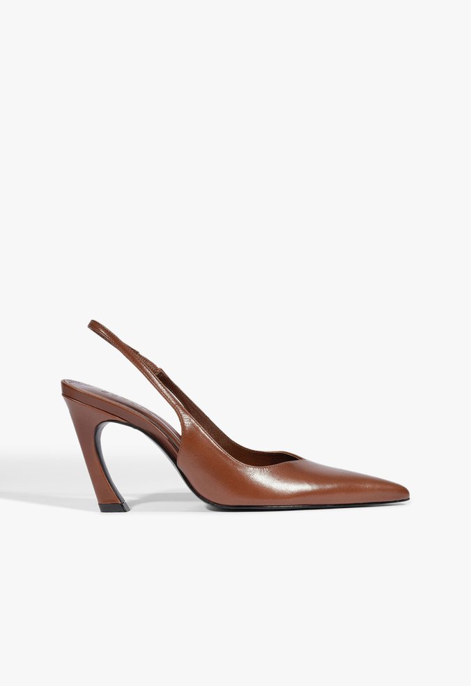 Mule Lexi Sling Couro Marrom