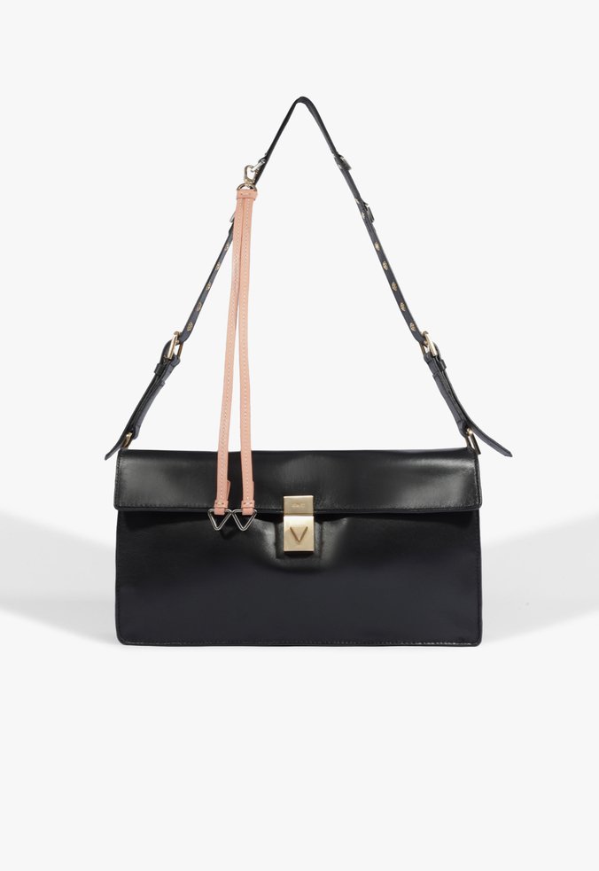 Bolsa Tiracolo Média The Coolest Bag Couro Preta