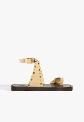 Sandália Rasteira Camurça Boho Bege