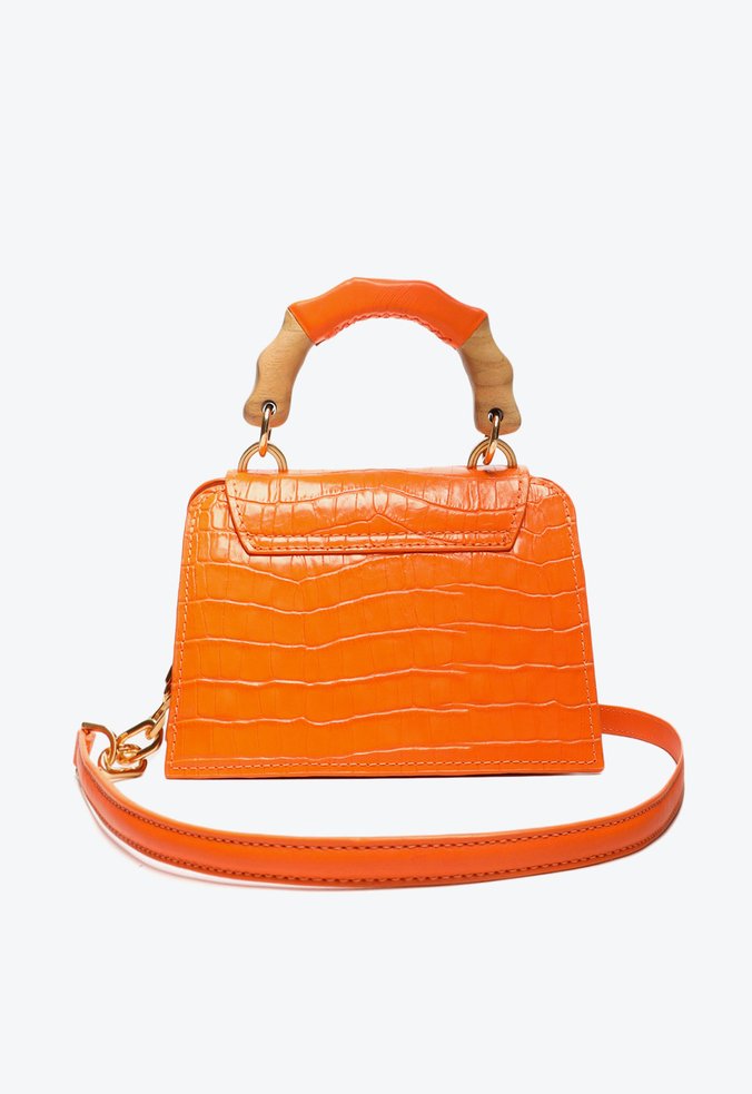 Bolsa Tiracolo Pequena Believe Bright Croco Laranja Bolsa Tiracolo Pequena Believe Bright Croco Laranja
