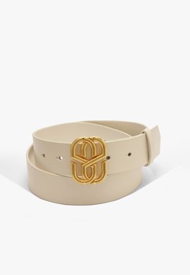 Cinto Emblem Couro Liso Branco