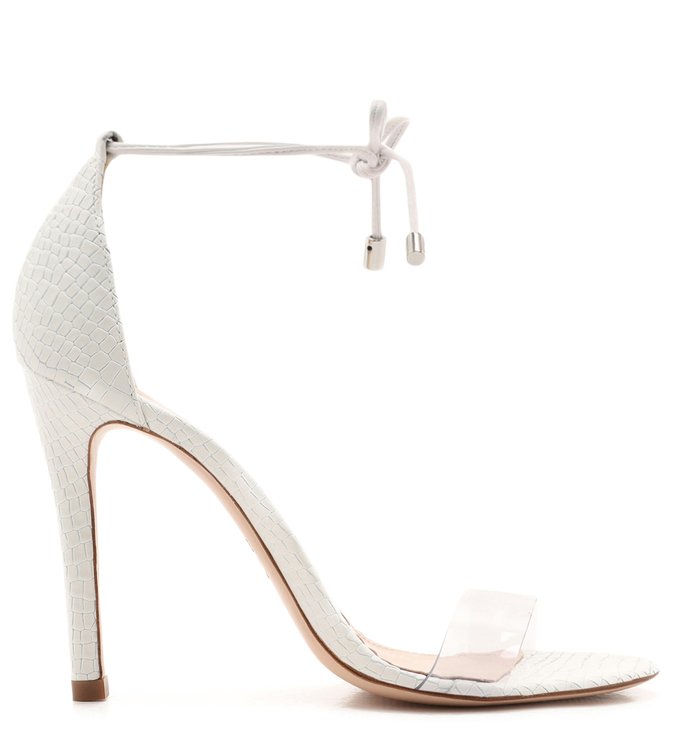 Sandália Jocy Vinil Croco White Sandália Jocy Vinil Croco White