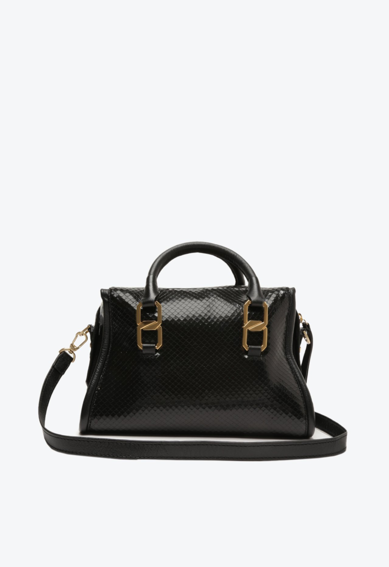 Bolsa Mini Tote Harper Couro Snake Preta | Schutz