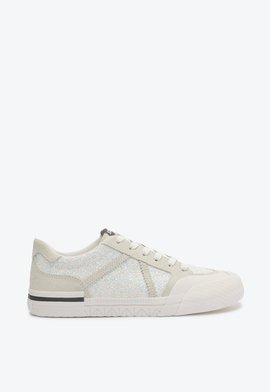 Tênis Casual Camurça Glitter Branco