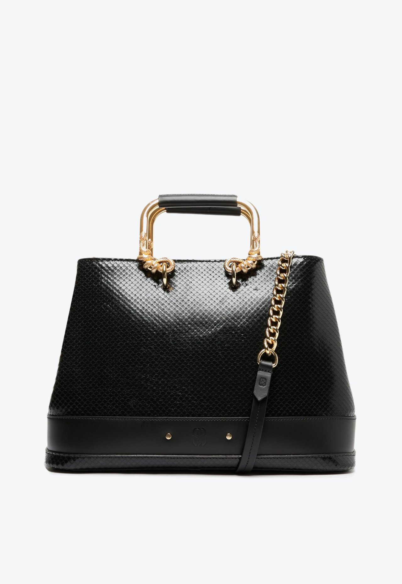 Bolsa Tote Aisha Couro Snake Preta | Schutz