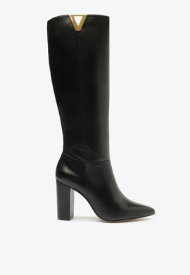 Bota Over the Knee Couro Preta