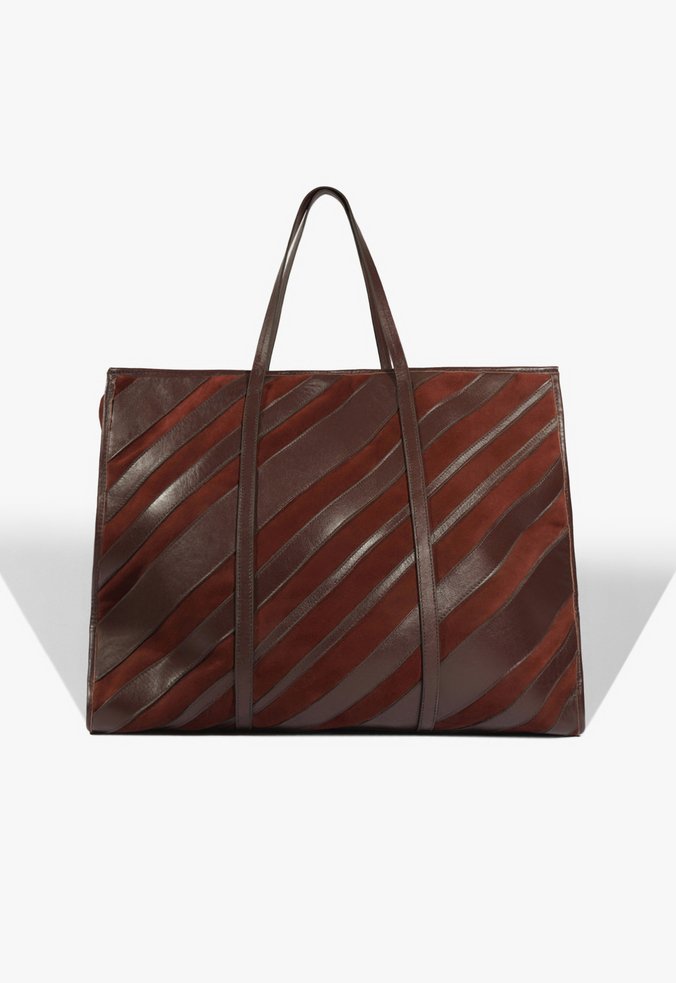 Vista 3 Bolsa Maxi Tote Rachel Grande Camurça Schutz Schutz BR Marrom Schutz BR Marrom