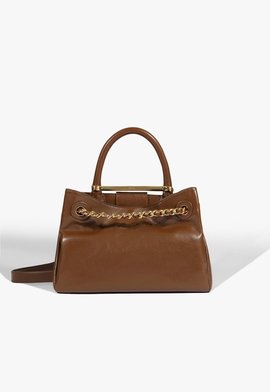 Bolsa Mini Tote Crush Couro Marrom