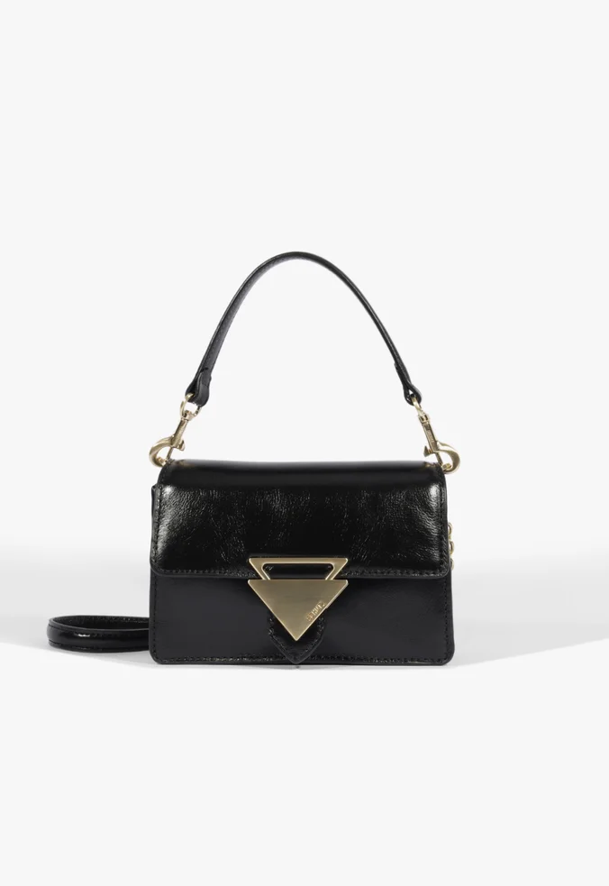 Bolsa Tiracolo Abby Pequena Couro Preta