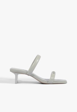 Sandália Mule Glam Couro Branco