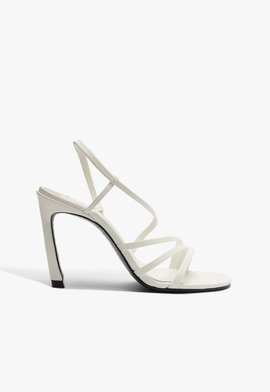 Sandália Salto Alto Couro Branco
