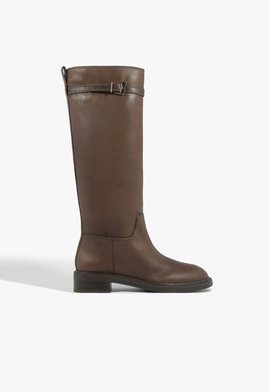 Bota Modern Couro Marrom Escuro