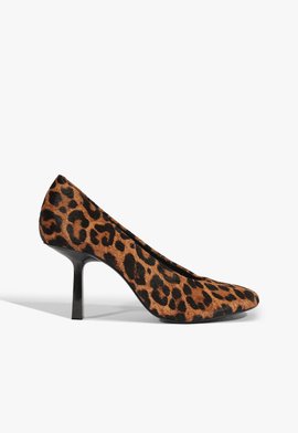 Scarpin Couro Salto Fino Alto Animal Print