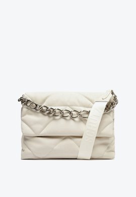 Bolsa Tiracolo Média Barbara Couro Corrente Off White