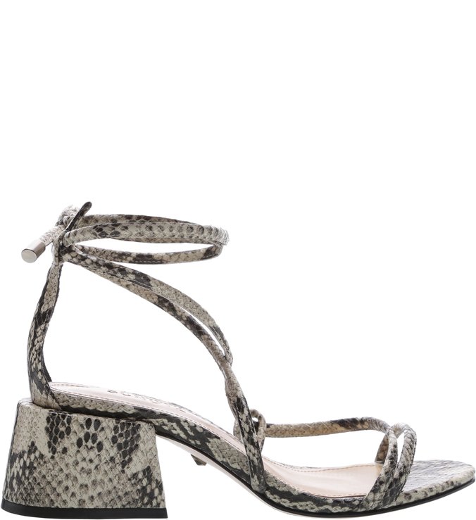 Sandália Chunky Heel Lace-Up Python Sandália Chunky Heel Lace-Up Python