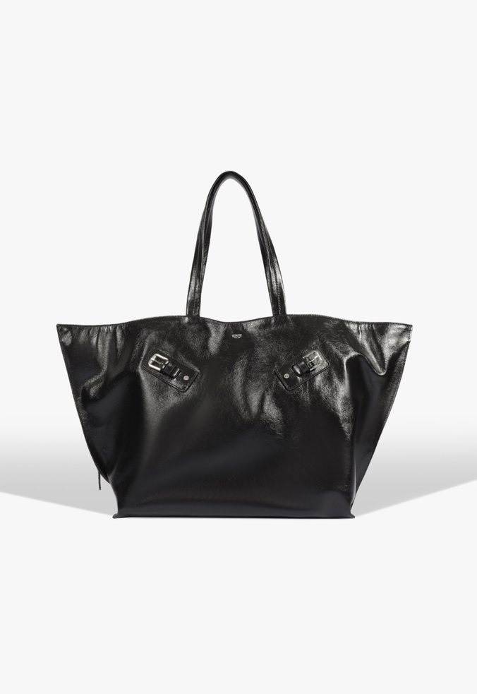 Bolsa Shopping Melanie Grande Couro Preta