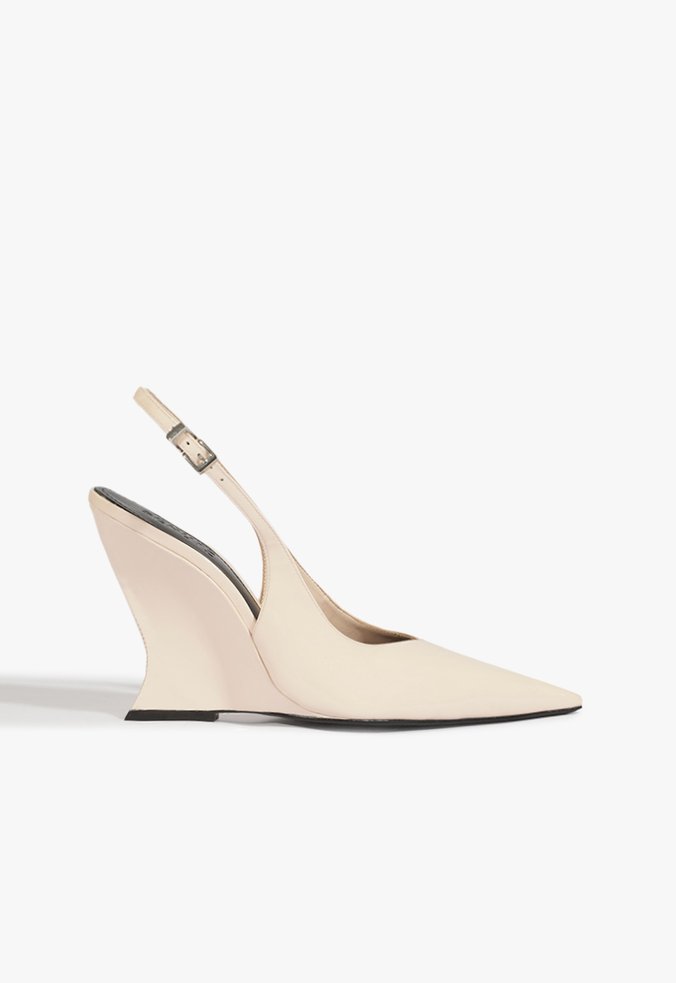 Slingback Scarpin Siena Couro Branco