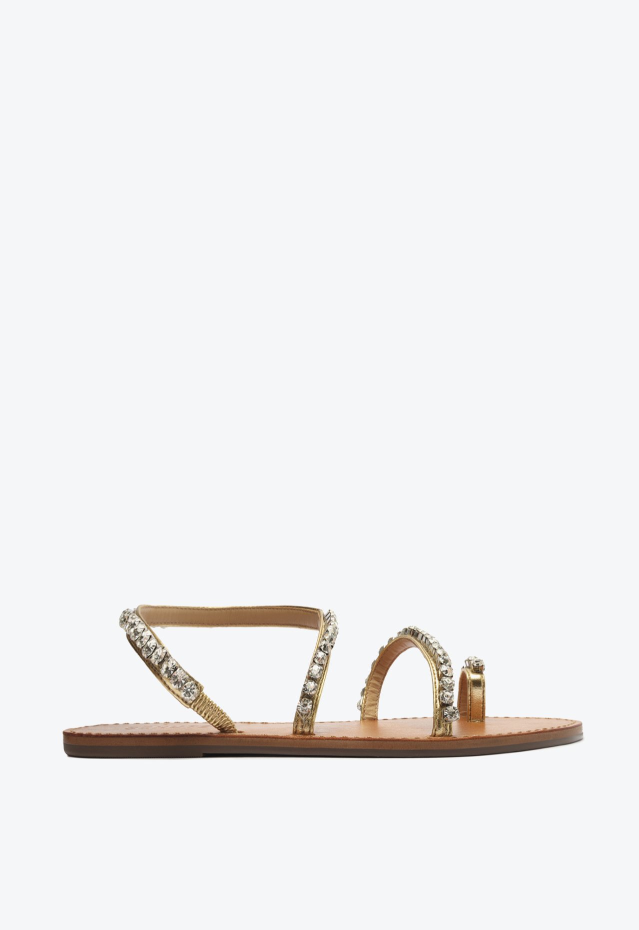 Sandália Rasteira Glam Pedraria Bege | Schutz
