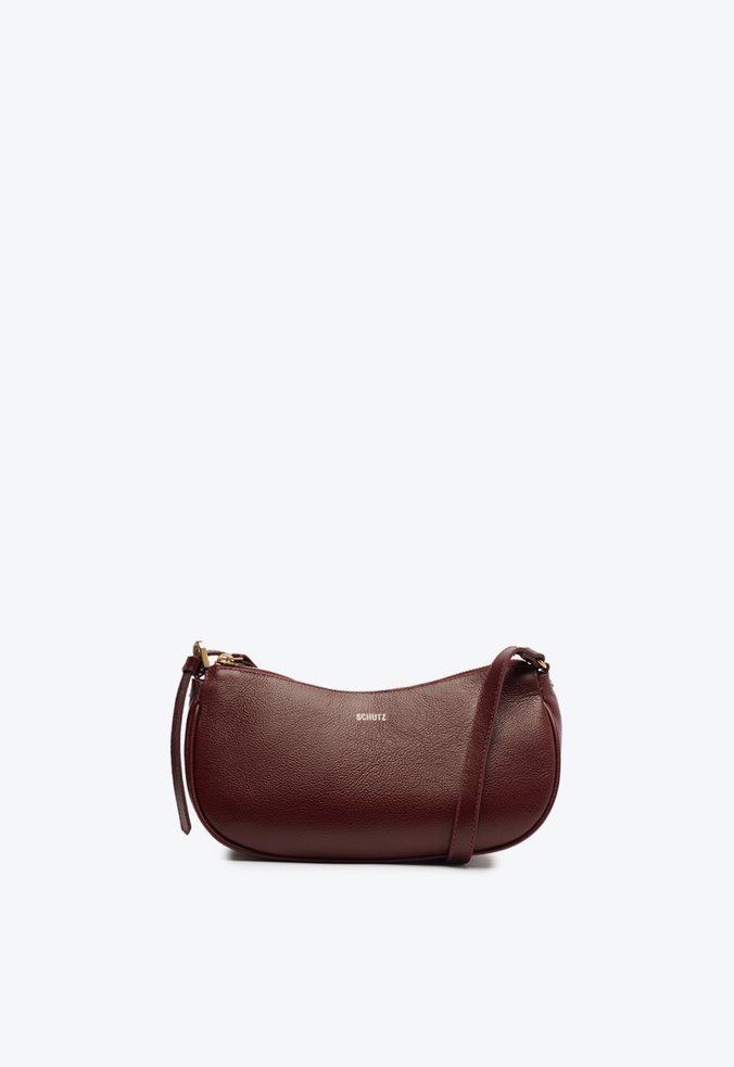 Bolsa Tiracolo Baguette Sara Couro Vinho
