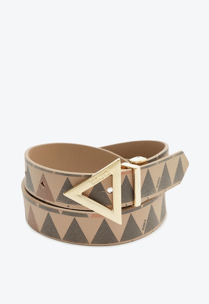 Cinto Triangle Couro Bege